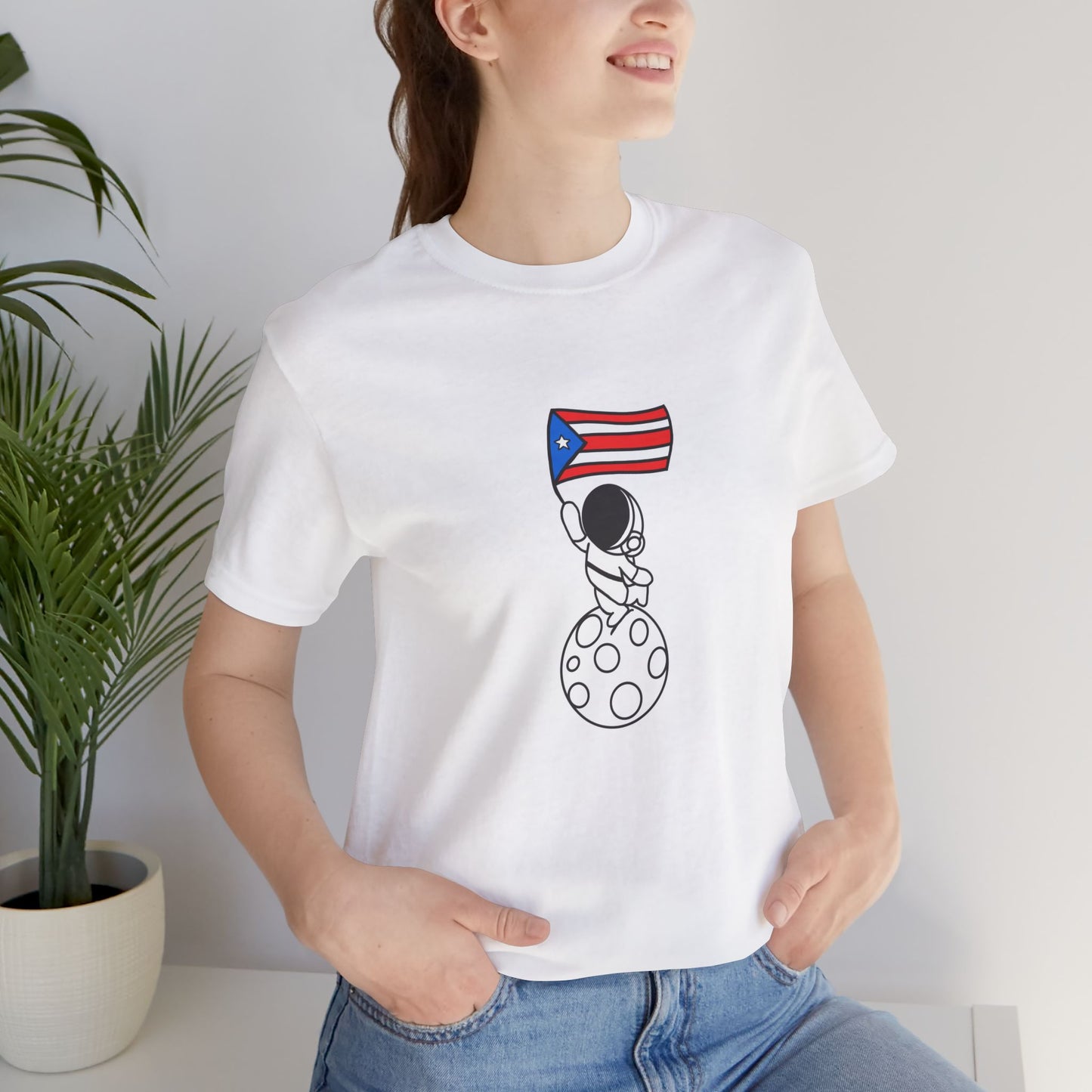 Astronauta en la Luna Unisex Jersey